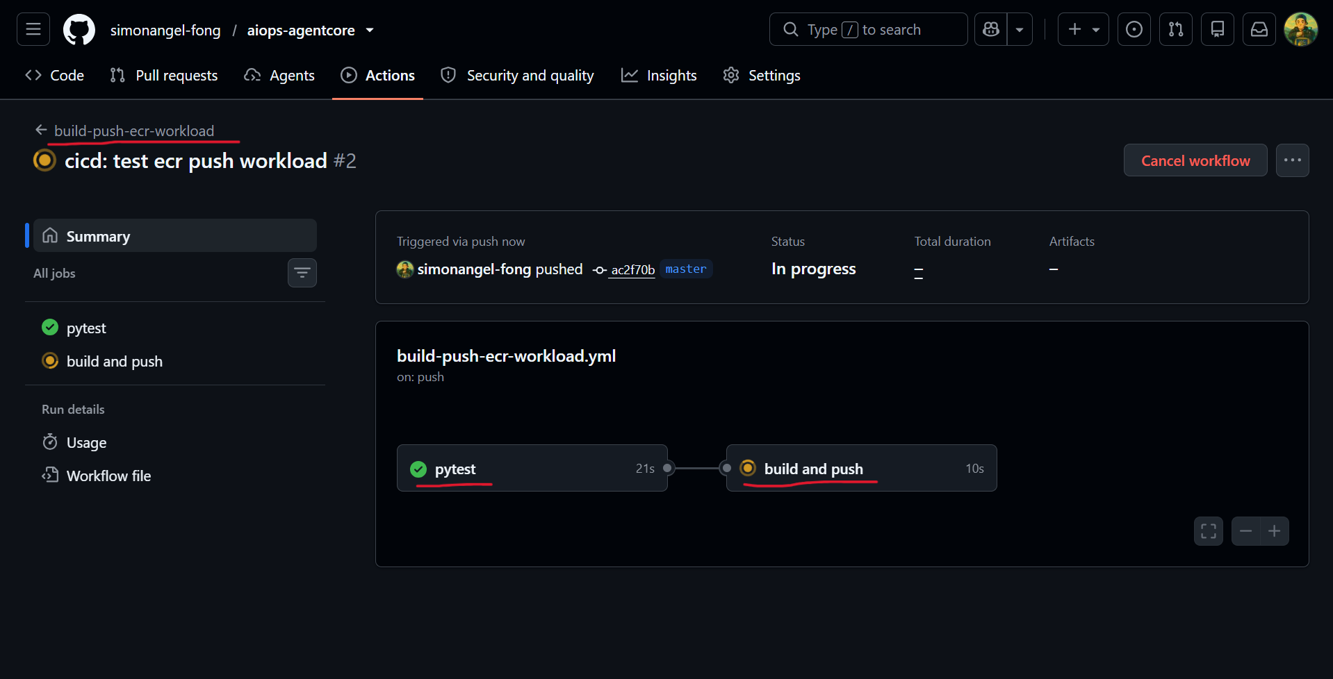 GitHub Actions CI workflow